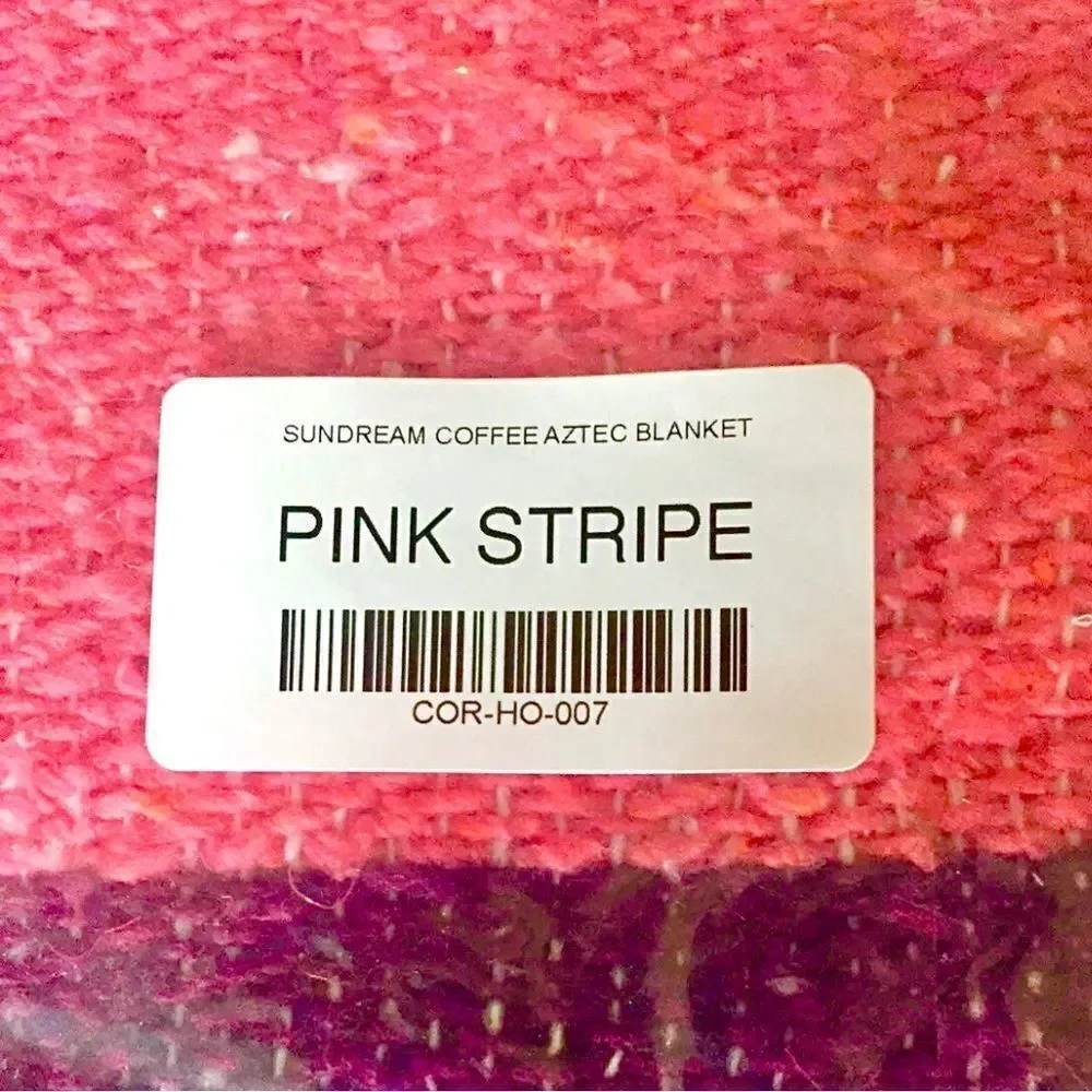 Sundream Coffee Aztec Blanket (Pink Stripe)
